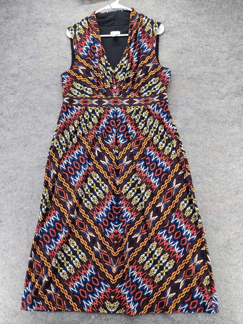 Chicos Dress Womens Size 2 US 12/14 Sleeveless Black V Neck